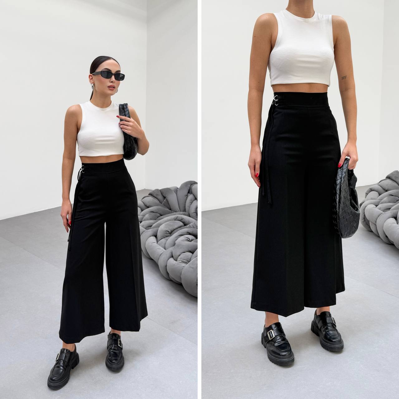 Side-Tie Wide Leg Pants - BossyMs