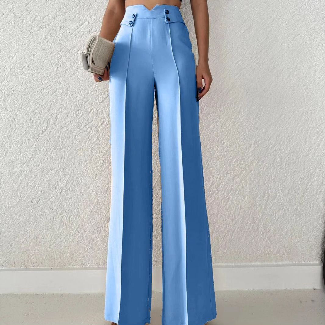 Wide Leg Marlow Buttoned Detail Pants - BossyMs