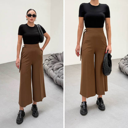Side-Tie Wide Leg Pants