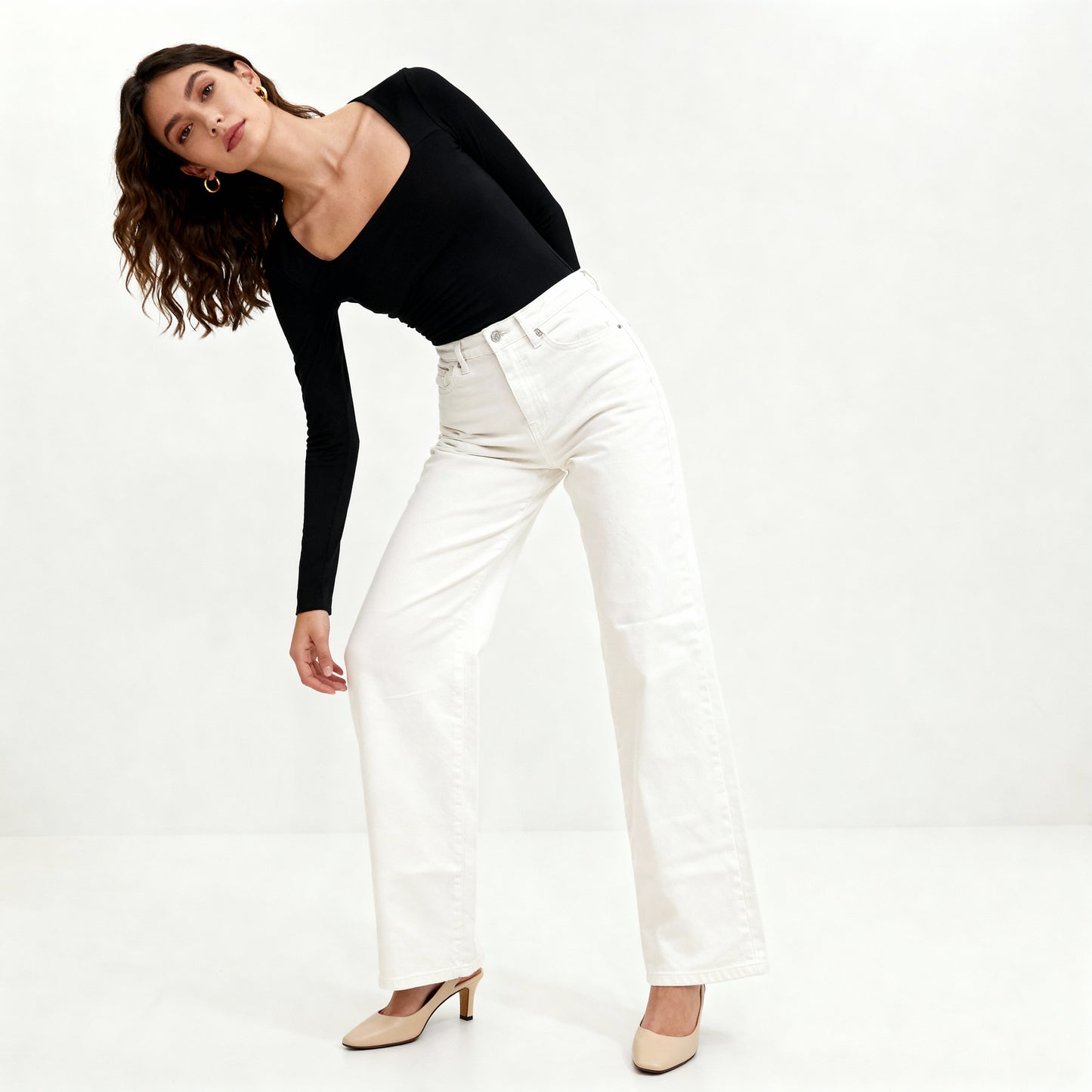 High-Waist Straight Jeans