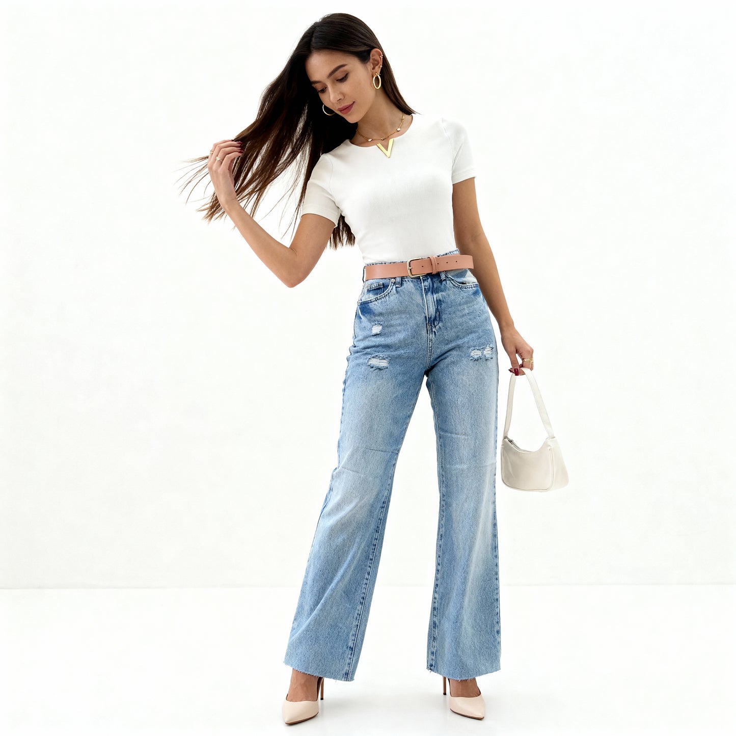 High-Waist Flared Jeans