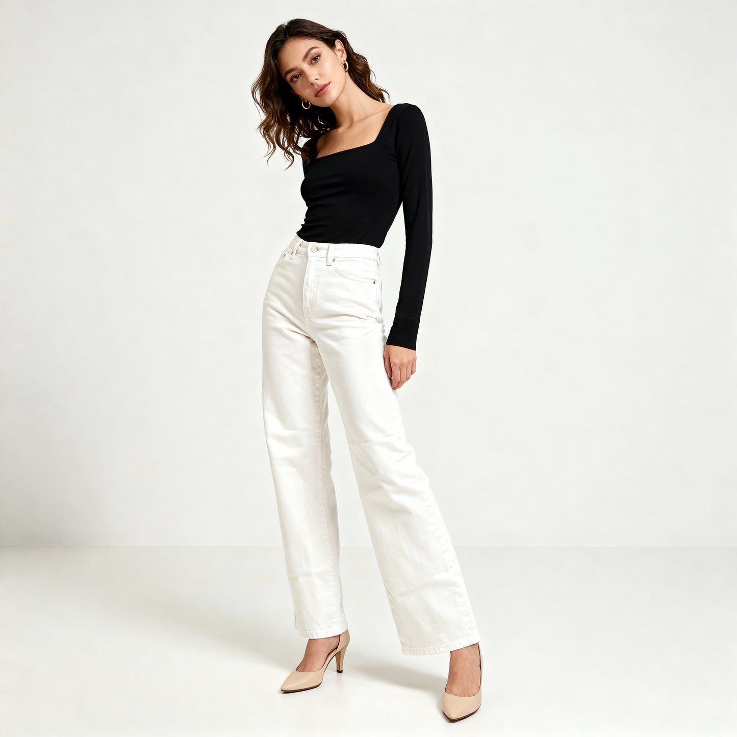 High-Waist Straight Jeans